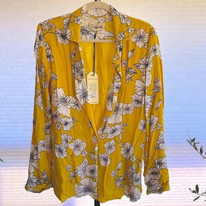 Cleobella Carla Blazer Yellow Floral Small NWT Spring Bold Statement Colorful